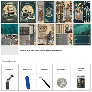 3D ปริศนาไม้แบบสร้างสรรค์แบบ <span class=keywords><strong>DIY</strong></span> ชุดตัวต่อกระท่อมประกอบด้วยอาคารที่ทำด้วยมือ-ใต้ท้องทะเล - Product Image 4