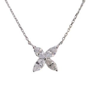 Joyería fina de moda única, chapado en oro de 18 quilates, Plata de Ley 925, trébol de cuatro hojas, collares con colgante de circón para niñas - Product Image 2