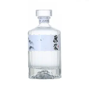 Wholesale Custom Transparent 250ml 500ml 50cl Spirits Vodka Gin Rum Liquor Whisky Alcoholic Beverage Glass Bottle With Stopper
