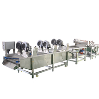 Industriële machines voor het verwerken van groenten en fruit, inclusief was-, snij-, koel- en droogmachines voor aardappelen en wortelen, grote capaciteit.