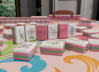 Ensemble de tuiles de mahjong en acrylique de luxe moderne avec motif floral Phénix Joker pour le divertissement à domicile et les soirées