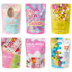Custom Candy Sugar Snack Treat Dry Waterproof Stand up Plastic Packaging Packing Foil Food Mylar Bag with Zipper logo - Product Image 2
