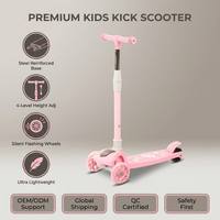 Trottinette pour enfants à hauteur réglable, pliable sur 4 niveaux, 70-78 cm, trottinette portable pour filles, rose