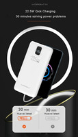 Wopow SQ20 Baterai Li-Polymer 20000mAh Ultra Tipis Tahan Air 20W 2 in 1 Pengisi Daya Cepat Power Bank Micro USB Type-C untuk iPhone