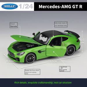 WELLY 1:24 <span class=keywords><strong>Mercedes</strong></span> <span class=keywords><strong>AMG</strong></span> GT R auto sportive simulazione pressofusi modello <span class=keywords><strong>giocattolo</strong></span> per collezione regalo - Product Image 2