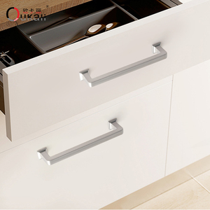 Oukali 하이 퀄리티 현대 가구 캐비닛 핸들 주방 욕실 솔질 황동 5 인치 매트 블랙 서랍 손잡이 - Product Image 5