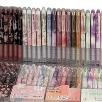 Stylo Gel Rétractable Effaçable Pointe ST 0,5 mm Thermosensible à Clic, Stylo Neutre Mignon Dessin Animé Papeterie Étudiant Bleu
