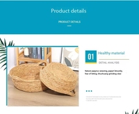 Quenouille naturelle de maïs corde artisanale nid de paille tissé à la main panier pour animaux de compagnie lit accessoires pour animaux de compagnie tapis de coton chaud lit de chat nid de chien