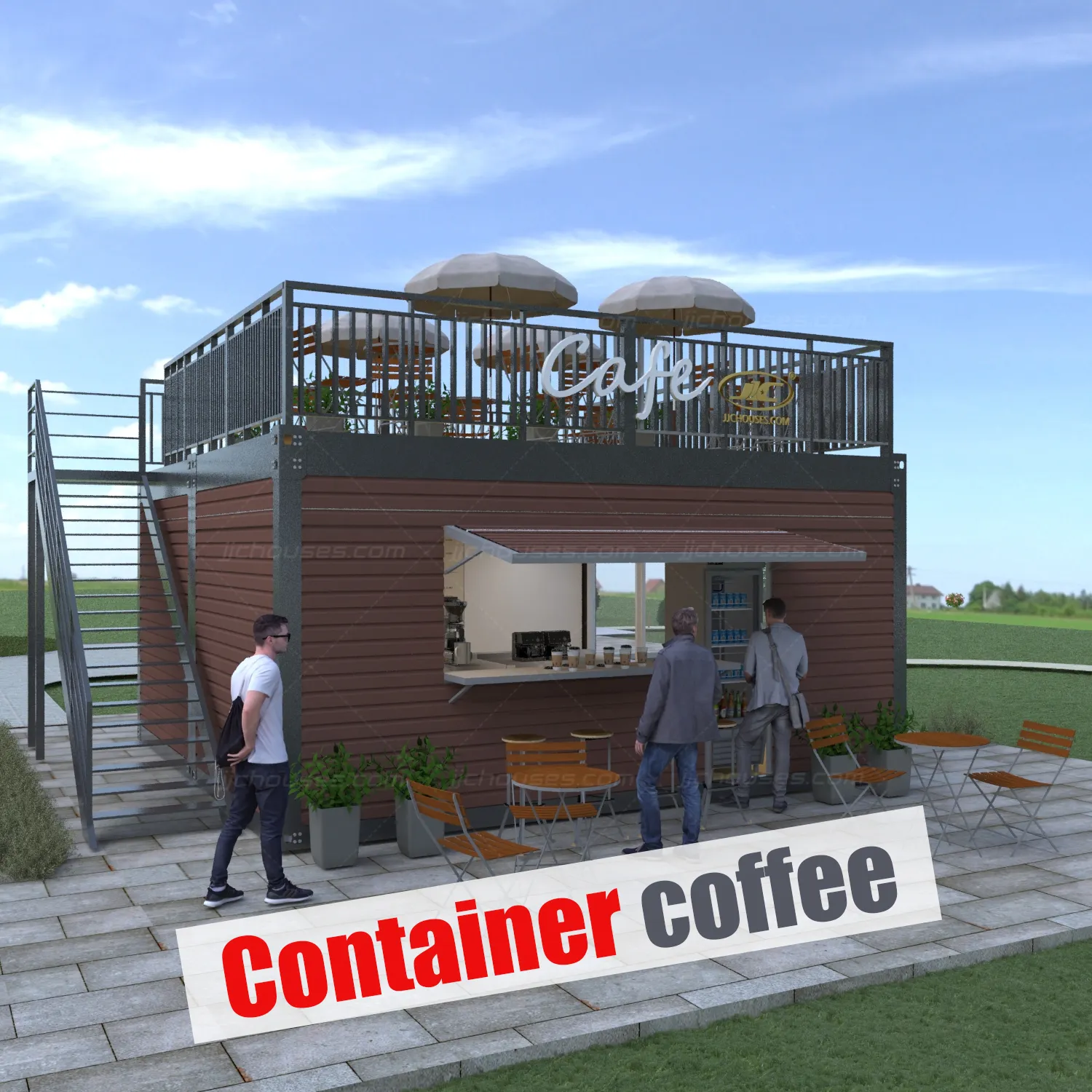 Moderne Luxe Afneembare Geprefabriceerde Interieur 20ft 10ft Mini Cafe Bar Kwaliteit Restaurant Huis Container Coffeeshop