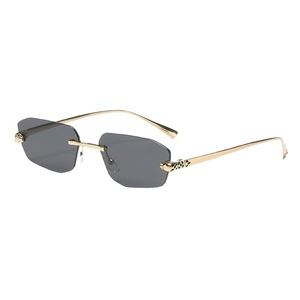 <strong>Cheetah-Pattern</strong> UV400 Decorative Frameless Polygonal Sunglasses Colorful Retro Metal Shades Men Women Wholesale - Product Image 5