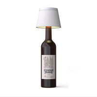 Lampe de lecture de chevet LED, lampe en tissu LED en forme de bouteille de vin, lampe de bouteille sans fil à 3 couleurs, contrôle tactile, veilleuse en forme de bouteille de vin