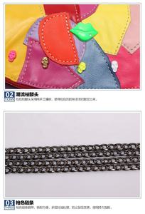 Bolsos de Mensajero con Diseño de Calavera, Bolsos de Hombro de Cuero con Parches, Estilo Retro, Cadena de Lujo, Bolsos Cruzados para Mujer A-2628 - Product Image 5