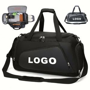 Custom logo Waterproof Duffel Bag High Quality Oxford Gym Bag With Shoes Compartment Promotional Travel Luggage Bag with logo - Product Image 1