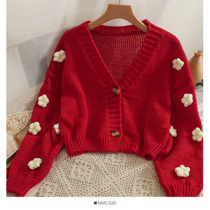 SCONTO 50% NUOVO Cardigan Primaverile da <span class=keywords><strong>Donna</strong></span> Lavorato a <span class=keywords><strong>Maglia</strong></span> con Motivo Floreale, Maglione Casual Vintage con Scollo a V e Vestibilità Morbida, Capispalla Femminile - Product Image 5