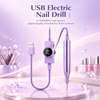 Perceuse à ongles électrique sans fil 16000 tr/min avec batterie rechargeable, lime à ongles en alliage d'aluminium pour salon de manucure professionnel