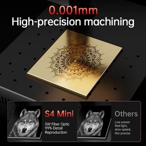 เครื่องเลเซอร์ไฟเบอร์ DAJA S4mini 5W 1064nm สำหรับสลักงานเลเซอร์ขนาดเล็ก ใช้กับเครื่องพิมพ์ โลหะ สร้อยคอ แหวน เครื่องประดับ - Product Image 5
