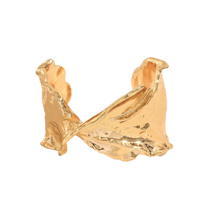 Bracelet en gros, nouveau design géométrique en titane, plissé irrégulier, bracelet polyvalent de luxe pour femmes, tendance, avec diamants - Product Image 5