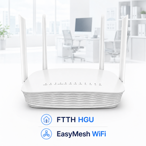 Módem Router Óptico de Fibra XPON ONT OEM AX3000 de Doble Banda WiFi6 con 4 Puertos GE, 4 Antenas GPON EPON FTTH para Banda Ancha - Product Image 1