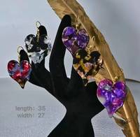 Nouvelle Arrivée Boucles d'Oreilles Tendance en Acrylique avec Pendentif Cœur en Acétate pour Femme Mature et Branchée, Style Personnalisé et Mode