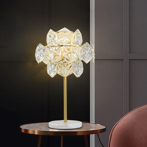 <span class=keywords><strong>Lampe</strong></span> de table PM de luxe avec base en marbre et tige en cuivre, design nordique moderne en verre flocon de neige, <span class=keywords><strong>lampe</strong></span> de chevet pour chambre à coucher, <span class=keywords><strong>lampe</strong></span> de lecture - Product Image 4