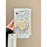 Coque de téléphone magnétique XP001 style Ins, bleu clair, motif fille de dessin animé, compatible avec iPhone 17PROMAX 16PLUS 15PRO, Croissant au fromage