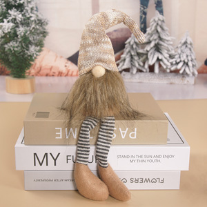 Christmas Faceless Gnome Plush Doll Knitted Long <b>Hat</b> Dangling Legs Tabletop <b>Holiday</b> Home Ornament Decor - Product Image 2