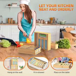 Kitchen Multi-Functional Storage Organizer Bamboo Foil and <b>Plastic</b> <b>Wrap</b> Organizer Ziplock Bag Storage Organizer - Product Image 6