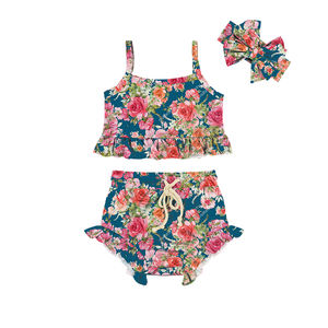 Conjuntos de Ropa para Bebés Niñas con Hermosas Flores Rosa Intenso, Ropa de Boutique para Bebés, Ropa de Verano para Niñas Pequeñas - Product Image 3