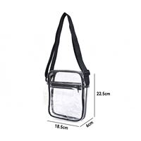 Sac à bandoulière transparent avec logo personnalisé, sangle réglable, poche zippée, sac à bandoulière pour femme pour les déplacements en extérieur