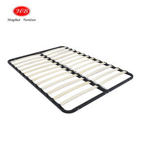 Khung giường bằng thép chắc chắn kiểu dáng phẳng tùy chỉnh với thanh gỗ và chân giường - Product Image 4