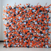 Mur de fleurs artificielles enroulable multicolore L36 – Mélange de fleurs en fausse soie vertes, roses, rouges, violettes, bleues et blanches pour un décor coloré