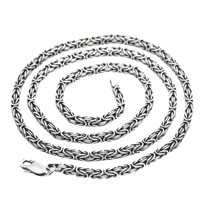 BOCAI S925 collar de plata esterlina de moda gruesa 4mm-7mm cadena de eslabones joyería geométrica fiesta Unisex - Product Image 4