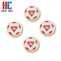 Épinglette en émail souple personnalisée en usine depuis 20 ans, modèle Path Finder Class Spinner Pin, pour Camporee chrétien Adventiste, thème ballon de football