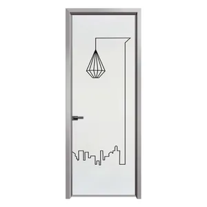 Porte del bagno resistenti all'acqua di progettazione della porta del bagno di alluminio di progettazione all'ingrosso della porta della toilette per l'appartamento