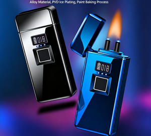 Briquet USB Plasma Métallique Extérieur Coupe-Vent avec Détection d'Empreintes Digitales, Rechargeable Intelligent, Design Portable pour Cigares et Cadeaux d'Affaires - Product Image 5