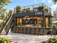 Conteneur de restaurant préfabriqué de 20 pieds, très demandé en Chine, transformé en cuisine extérieure avec équipement complet pour burgers