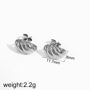 Pendientes de Aro Modernos que No se Deslustran, Joyería Hipoalergénica de Moda, Juego de Pendientes Huggie Tipo Croissant - Product Image 6