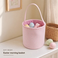 Sac fourre-tout Sunshine Blank Gingham en polyester de 6 pouces pour enfants, idéal pour la chasse aux œufs de Pâques, vente en gros, commande en gros directe usine