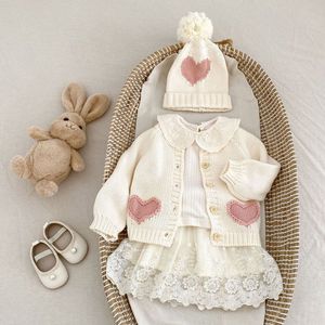 Setelan Cardigan Rajut Musim Gugur Engepapa untuk Anak Perempuan dan Laki-laki, Termasuk Topi, Pakaian Bayi Katun, Jaket Bayi - Product Image 2