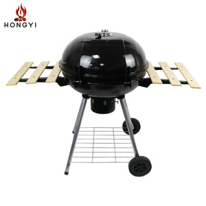 Parrilla de carbón redonda Hongyi de 58 cm con función de ahumador y mesas laterales para cocinar al aire libre - Product Image 3