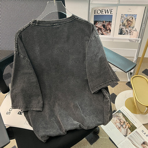 T-shirt Oversize Homme 100% Coton Épais Respirant Séchage Rapide Coupe Droite Style Streetwear Décontracté 3D Édition Été 2025 - Product Image 5