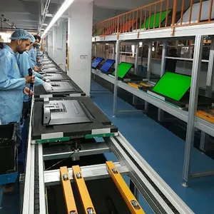 Le fabricant fournit directement les plaques d'outillage, convoyeur à chaîne double vitesse, chaîne de montage TV, ligne de production automatique de TV LED