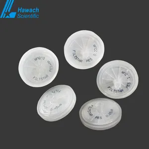 Hawach 과학 멤브레인 PES 25mm 직경 0.22um 기공 크기 무균 주사기 필터