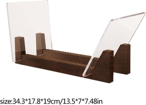 Rack <span class=keywords><strong>CD</strong></span> de grande capacité support de stockage de disques <span class=keywords><strong>vinyles</strong></span> extrémités en acrylique transparent avec accessoire de bureau d'affichage d'album LP en bois massif moderne - Product Image 2