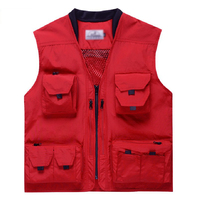 Gilet utilitaire de pêche à poches multiples pour hommes, LOGO personnalisé de haute qualité, gilet en maille pour photographe en plein air