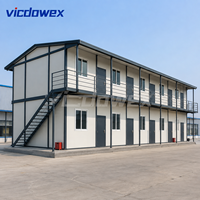 VICDOWEX Maison préfabriquée économique et contemporaine, modulaire, épaissie, type K, panneaux sandwich en acier, assemblage rapide, temporaire