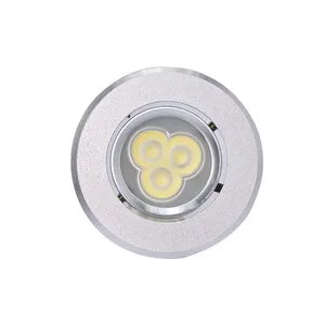 Lampu LED 2W bulat baja tahan karat kecil Downlight Range Hood LED bukaan cahaya lemari kabinet furnitur lampu