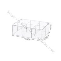Hotsale Usine Personnalisée avec Grille et Couvercle Acrylique Boîte De Rangement pour Bijoux Usine Fabrication Acrylique Maquillage Titulaire