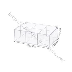 Hotsale fabbrica personalizzata con griglia e coperchio scatola di immagazzinaggio in acrilico per la fabbricazione di gioielli in acrilico porta trucco - Product Image 6