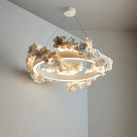 Lustre LED en acrylique contemporain de grande taille pour salon